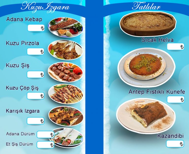 Nevşehir Ekonomik Balık &amp; Pişirme Evi » Menü